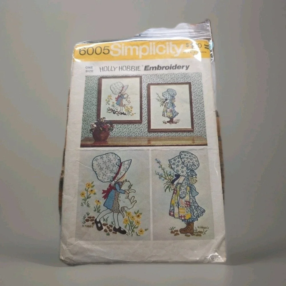 Vintage Simplicity 6005 Holly Hobbie Embroidery Pattern